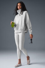 Hazy Mock Neck Pullover – Athletic Heather Grey - Image 5