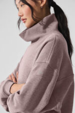Hazy Mock Neck Pullover – Mushroom Heather - Image 5