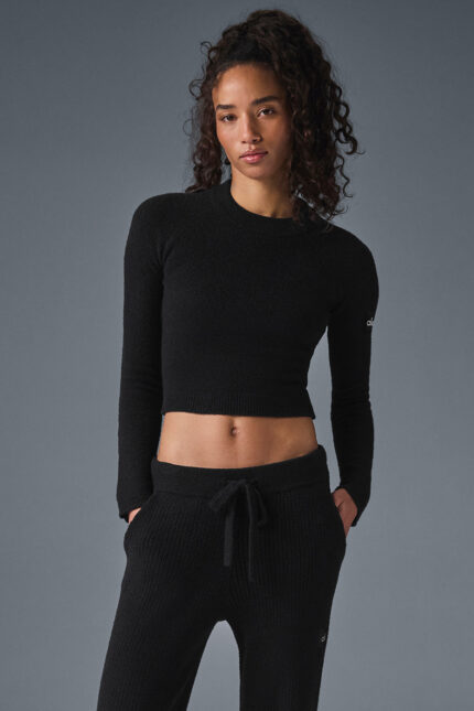 Snuggle Up Sweater Long Sleeve – Black