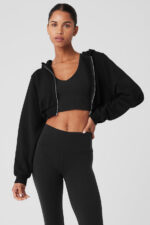 Sweet Escape Zip Up Hoodie – Black - Image 5