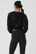 Sweet Escape Zip Up Hoodie – Black - Image 4