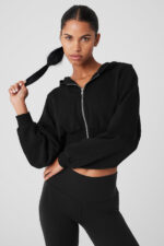 Sweet Escape Zip Up Hoodie – Black - Image 2