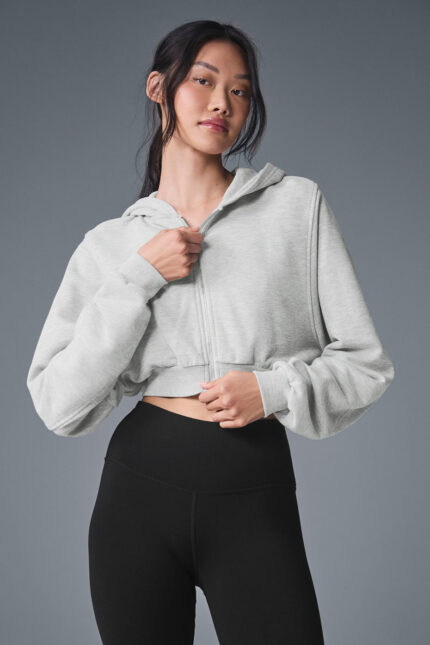 Sweet Escape Zip Up Hoodie – Athletic Heather Grey