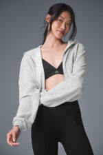 Sweet Escape Zip Up Hoodie – Athletic Heather Grey - Image 4