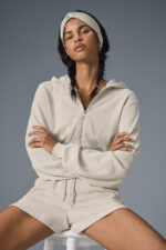 Sweet Escape Zip Up Hoodie – Oatmeal Heather - Image 4