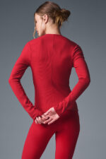 Ribbed Mesmerize Long Sleeve – Bold Red - Image 2