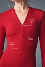 Ribbed Mesmerize Long Sleeve – Bold Red - Image 4