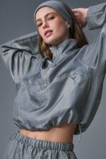 Cropped Afterglow Pullover – Steel Grey - Image 3