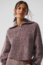 Marl Sweater 1/4 Zip Pullover – Mushroom Marl - Image 3