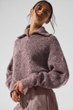 Marl Sweater 1/4 Zip Pullover – Mushroom Marl - Image 2
