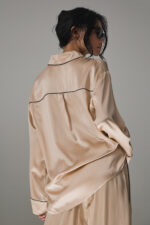 Courchevel Silk Button Down – Champagne Pop/Black - Image 5