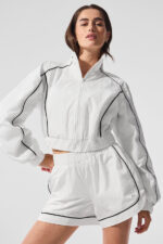 Motivate Full-Zip Track Jacket – White/Black - Image 3