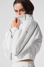 Motivate Full-Zip Track Jacket – White/Black - Image 2