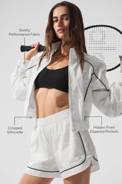 Motivate Full-Zip Track Jacket – White/Black