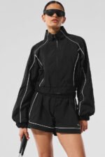 Motivate Full-Zip Track Jacket – Black/White - Image 3