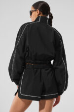Motivate Full-Zip Track Jacket – Black/White - Image 2