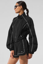 Motivate Full-Zip Track Jacket – Black/White - Image 5
