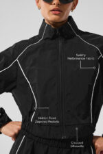 Motivate Full-Zip Track Jacket – Black/White - Image 4