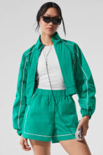 Motivate Full-Zip Track Jacket – Spruce Green/White - Image 2