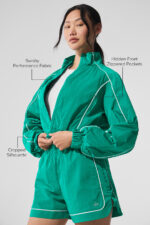Motivate Full-Zip Track Jacket – Spruce Green/White - Image 3