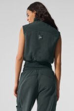 Polar Fleece Wintry Mix Vest – Charcoal Green - Image 3