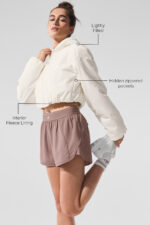 Cropped Mountain Peak Full-Zip Hoodie – Ivory - Image 2