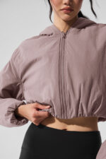 Cropped Mountain Peak Full-Zip Hoodie – Mushroom - Image 2