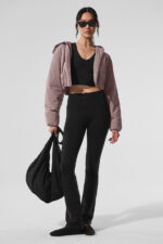 Cropped Mountain Peak Full-Zip Hoodie – Mushroom - Image 4