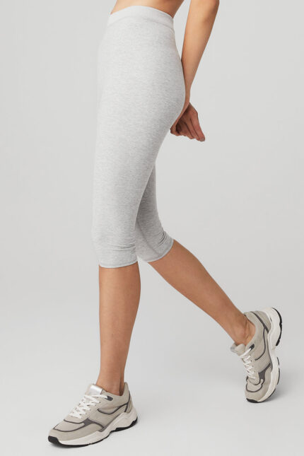 Alosoft High-Waist Iconic 90s Capri – Athletic Heather Grey
