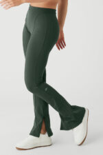 High-Waist Zip It Flare Legging – Dark Cactus - Image 3