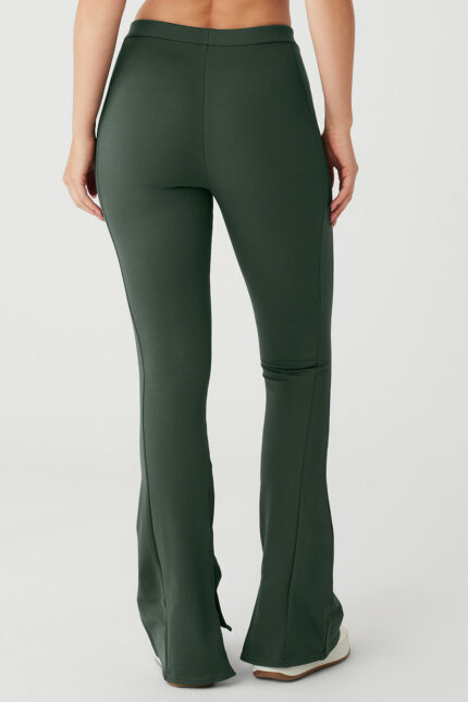 High-Waist Zip It Flare Legging – Dark Cactus