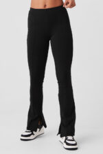 High-Waist 7/8 Zip It Flare Legging – Black - Image 3