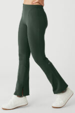High-Waist 7/8 Zip It Flare Legging – Dark Cactus - Image 3