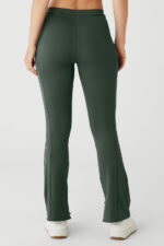 High-Waist 7/8 Zip It Flare Legging – Dark Cactus - Image 4