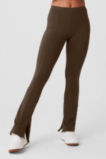 High-Waist 7/8 Zip It Flare Legging – Espresso - Image 5