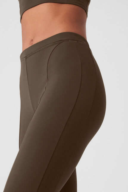 High-Waist 7/8 Zip It Flare Legging – Espresso