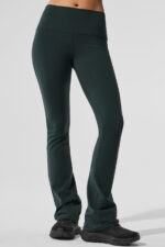 Airbrush High-Waist Bootcut Legging – Charcoal Green - Image 3