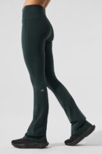 Airbrush High-Waist Bootcut Legging – Charcoal Green - Image 2