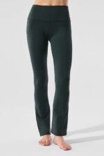 Airbrush High-Waist 7/8 Bootcut Legging – Charcoal Green - Image 2