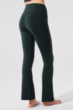 Airbrush High-Waist 7/8 Bootcut Legging – Charcoal Green - Image 5