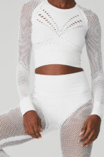 Seamless High-Waist 7/8 Limitless Open Air Legging – White - Image 2