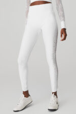 Seamless High-Waist 7/8 Open Air Legging – White - Image 5