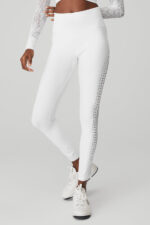 Seamless High-Waist 7/8 Open Air Legging – White - Image 3