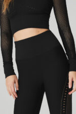 Seamless High-Waist 7/8 Open Air Legging – Black - Image 2