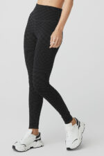 Jacquard High-Waist Checkered Legging – Black/Anthracite - Image 4