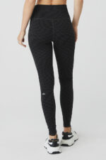 Jacquard High-Waist Checkered Legging – Black/Anthracite - Image 3