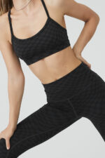 Jacquard High-Waist Checkered Legging – Black/Anthracite - Image 2