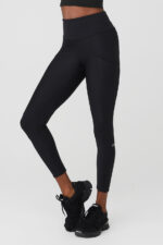 Ribbed Airlift High-Waist 7/8 Enchanted Legging – Black - Image 4