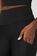 Ribbed Airlift High-Waist 7/8 Enchanted Legging – Black - Image 3