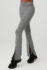 Jacquard High-Waist Glenplaid Flutter Legging – Titanium/Black - Image 3